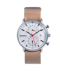 Reloj NECKMARINE de acero con correa de cuero VINTAGE CHRONO - Cadet NKM935L09