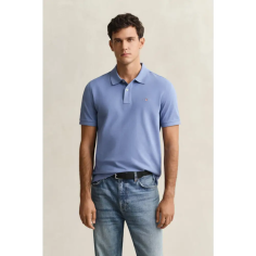 Gant Reg Shield Piqué Polo Faded Denim