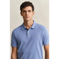 Gant Reg Shield Piqué Polo Faded Denim 2