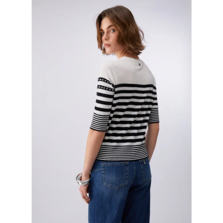 Liu Jo Maglia Chiusa Azul Marino White