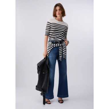 Liu Jo Maglia Chiusa Azul Marino White