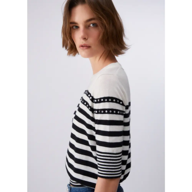 Liu Jo Maglia Chiusa Azul Marino White