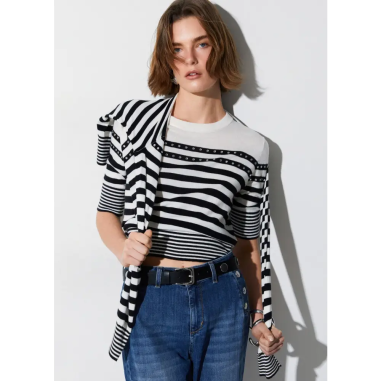 Liu Jo Maglia Chiusa Azul Marino White