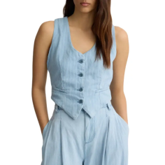 LIU JO WAISTCOAT DEN.BLUE LT.STRIPE W - KALHUA