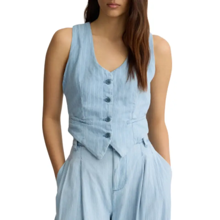 LIU JO WAISTCOAT DEN.BLUE LT.STRIPE W - KALHUA