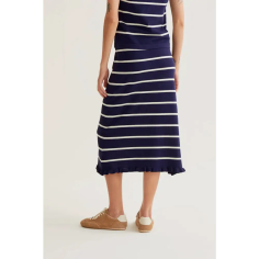 Fantástica falda midi rayas azul marino 2