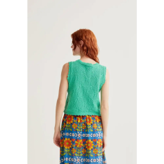 Fantástica Top Bordado Encadenado Verde 2