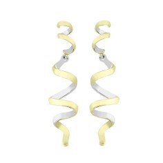 Pendientes CURLS de Plata. Baño de Oro 18k