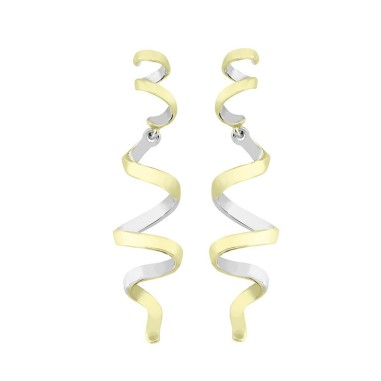 Pendientes CURLS de Plata. Baño de Oro 18k
