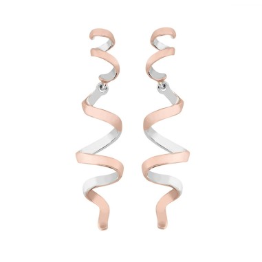 Pendientes CURLS de Plata. Baño de Oro 18k