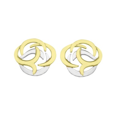 Pendientes SHIELD de Plata. Baño de Oro 18k