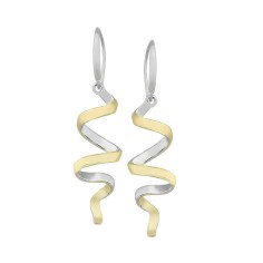 Pendientes CURLS de Plata. Baño de Oro 18k
