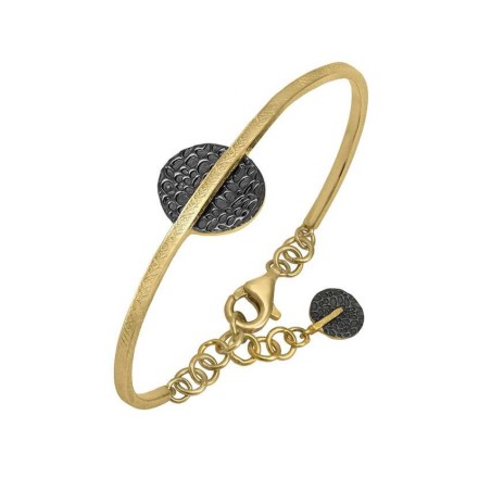 Brazalete KYMBAL de Plata. Baño de Oro 18k y Rutenio Negro