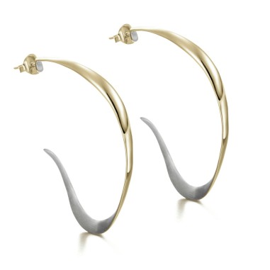 PENDIENTES VENICE de Plata. Baño Oro 18k