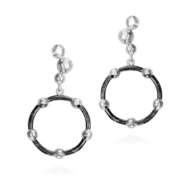 Pendientes CELESTIAL de Plata. Baño de Rutenio Negro