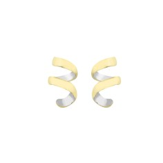 Pendientes CURLS de Plata. Baño de Oro 18k