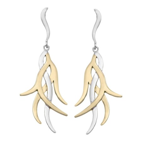 Pendientes ROOTS de Plata. Baño de Oro 18k