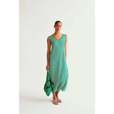 Compañía Fantástica Vestido Largo Rayas Verde