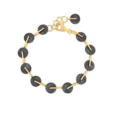 Pulsera KYMBAL de Plata. Baño de Oro 18ky Rutenio Negro