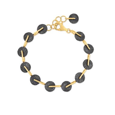 Pulsera KYMBAL de Plata. Baño de Oro 18ky Rutenio Negro