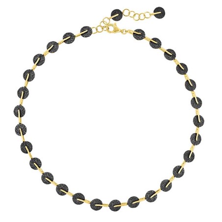 Collar KYMBAL de Plata. Baño de Oro 18k y Rutenio Negro