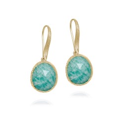 Pendientes gancho Amazonita con Baño de Oro 18k