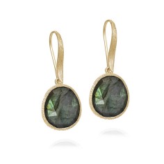 Pendientes gancho Labradorita con Baño de Oro 18k