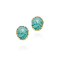 Pendientes de Amazonita con baño de oro 18k