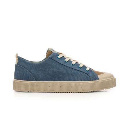 Sanjo Zapatilla Retro azul y taupe K230be