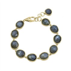 Pulsera de Labradorita en baño de oro 18k