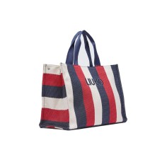 LIU JO L TOTE STRIPED CANVAS BLUE 2