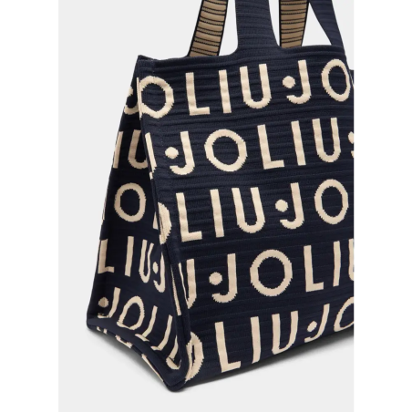 Tote Knitted Logo Blue Sky Liu Jo