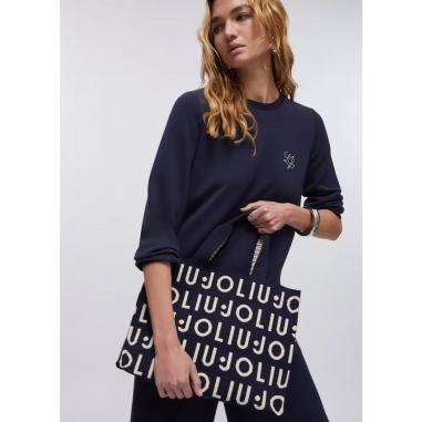 Tote Knitted Logo Blue Sky Liu Jo