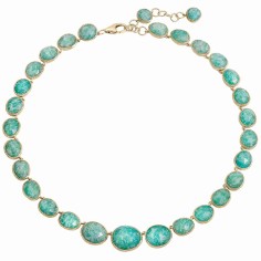 Collar de Amazonita en baño de oro 18k