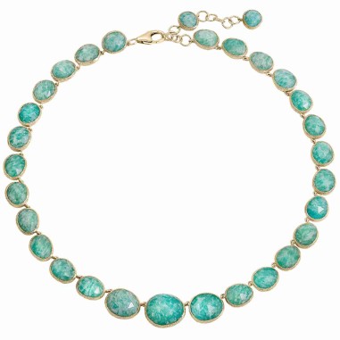 Collar de Amazonita en baño de oro 18k