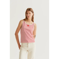 Compañia Fantastica top rayas blanco rojo