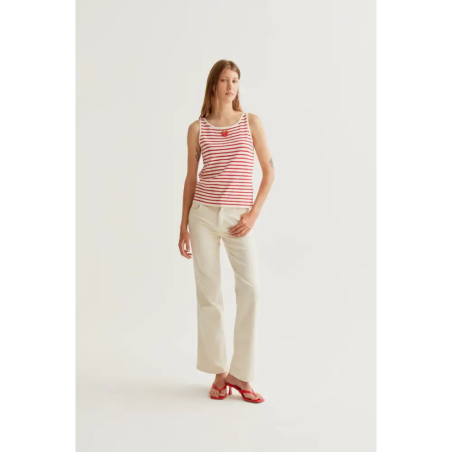 Compañia Fantastica top rayas blanco rojo