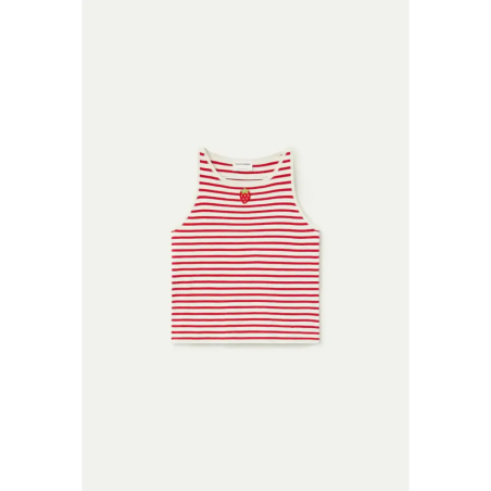 Compañia Fantastica top rayas blanco rojo