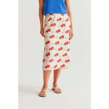 Compañía Fantástica vestido largo mini dots rojo