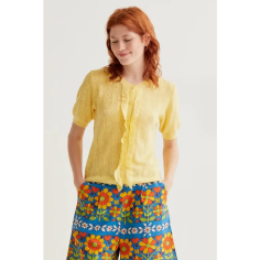 Compañia Fantastica Cardigan Punto Floral Amarillo 2