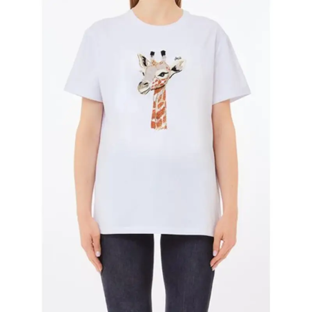 Liu Jo T-Shirt Bianco Giraffe Blanca