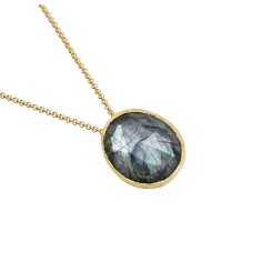Colgante con Labradorita en baño de oro 18k