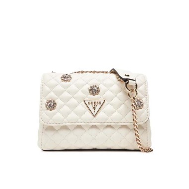 GUESS EVERLEE MINI CNVRTBLE XBDY FLP OFF WHITE