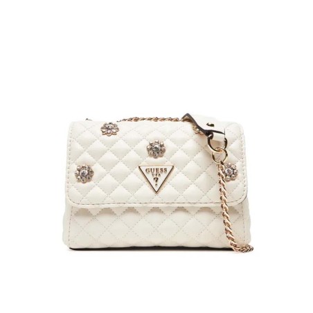 GUESS EVERLEE MINI CNVRTBLE XBDY FLP OFF WHITE