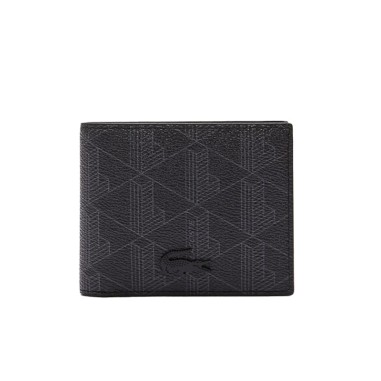 LACOSTE BILLFOLD S MONOGRAM NOIR GRIS
