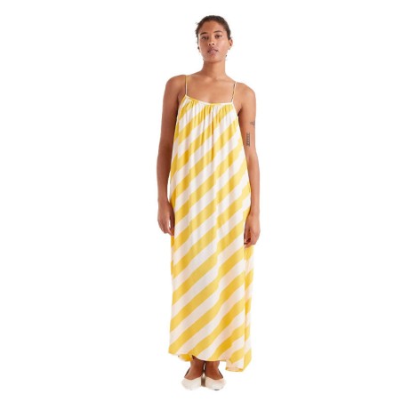 COMPANIA FANTASTICA VESTIDO LARGO RAYAS AMARILLAS