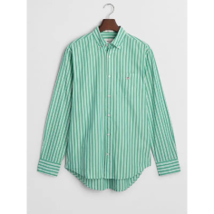 GANT REG CLASSIC POPLIN STRIPE SHIRT DEEP GREEN