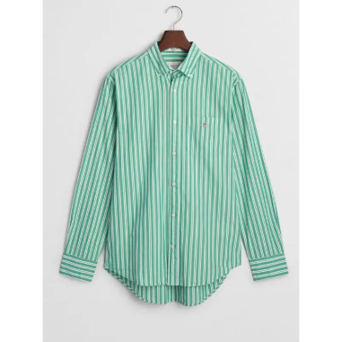 GANT REG CLASSIC POPLIN STRIPE SHIRT DEEP GREEN