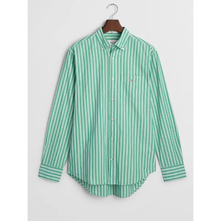 GANT REG CLASSIC POPLIN STRIPE SHIRT DEEP GREEN