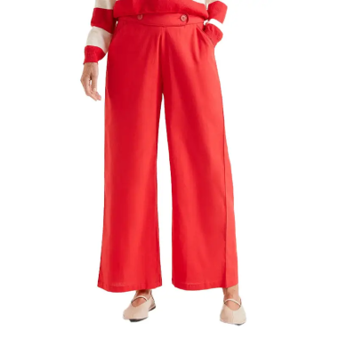 COMPAÑÍA FANTASTICA PANTALÓN RECTO BOTONES ROJO
